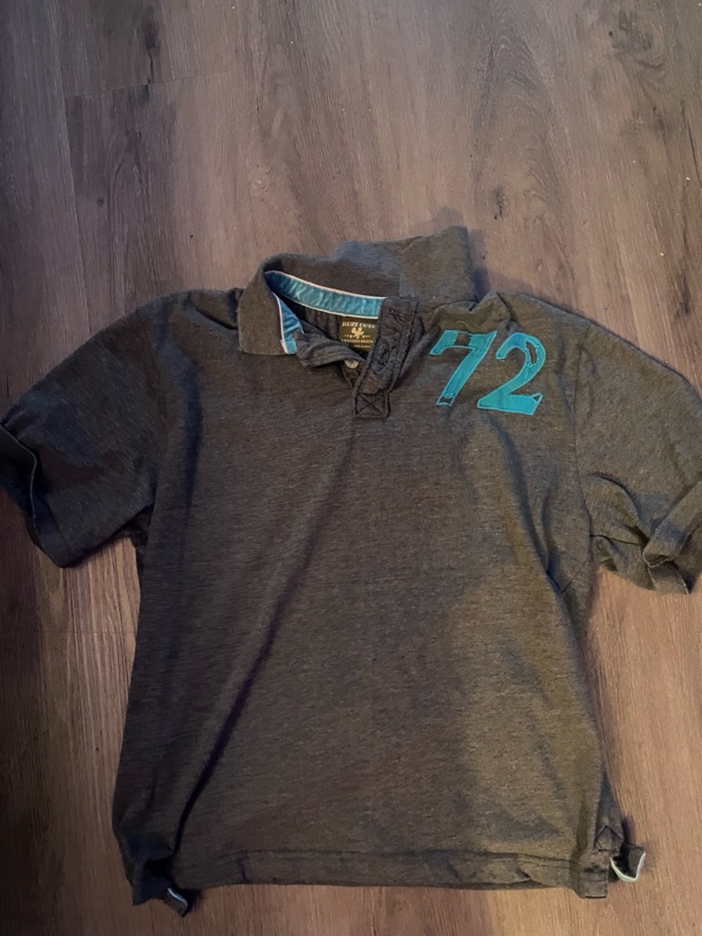 Heather Charcoal Polo with Teal '72' Applique